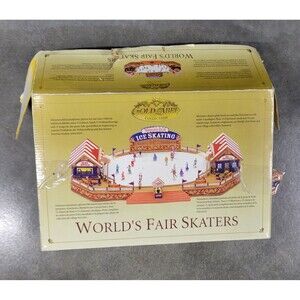 Mr. Christmas Gold Label Collection World's Fair Skaters w/Box 2004 Works